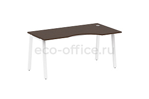 Стол криволинейный правый METAL SYSTEM STYLE БА.СА-1 (R) Венге Цаво / Белый металл фото