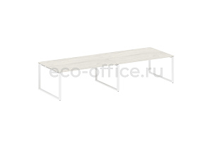 Стол переговорный (2 столешницы) METAL SYSTEM STYLE БО.ПРГ-2.5 Дуб Наварра / Белый металл фото