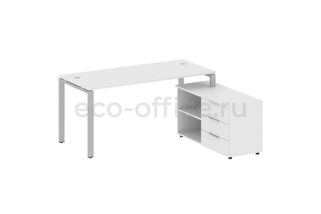Рабочая станция с опорной тумбой METAL SYSTEM STYLE БП.РС-СТС-2.4 (R) Белый / Серый металл  стоимость
