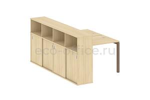 Рабочая станция с опорным шкафом-купе METAL SYSTEM QUATTRO 5x5 50БП.РС-СШК-4.1 Акация Лорка / Мокко металл фото