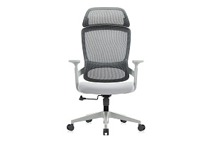 Кресло руководителя RV Chair JOB 6246A-HS Серая сетка / Серая ткань фото