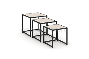 Стол журнальный LOFT VR.L-SJK-40 Денвер Светлый / Чёрный металл фото