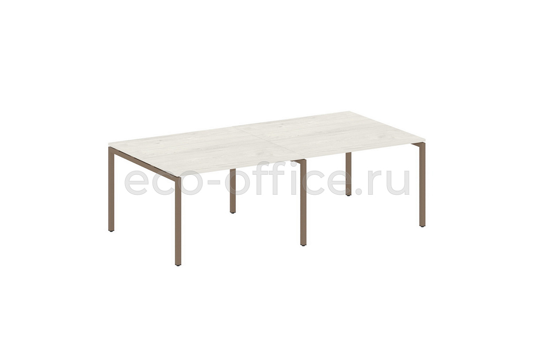 Стол переговорный (2 столешницы) METAL SYSTEM QUATTRO 4x4 40БП.ПРГ-2.2 Дуб Наварра / Мокко металл  стоимость