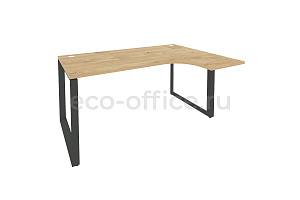 Стол эргономичный правый на О-образном м/к ONIX O.MO-SA-4 (R) Тиквуд Светлый / Антрацит металл фото