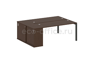 Рабочая станция с опорным шкафом-купе METAL SYSTEM QUATTRO 5X5 50БП.РС-СШК-1.4 Венге Цаво / Антрацит металл фото
