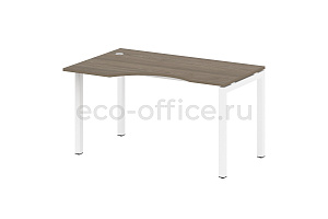 Стол криволинейный левый METAL SYSTEM QUATTRO 5x5 50БП.СА-2 Л Вяз Благородный / Белый металл фото