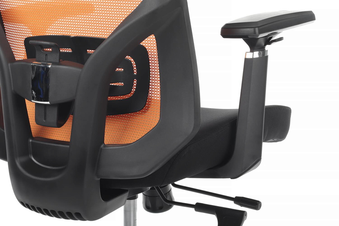 кресло rv chair step a2320 оранжевая сетка / чёрная ткань фото