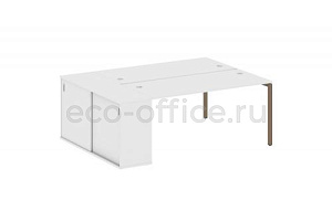 Рабочая станция с опорным шкафом-купе METAL SYSTEM QUATTRO 4x4 40БП.РС-СШК-1.4 Белый / Мокко металл фото