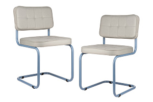 Комплект конференц-кресел ECO-CHAIR COLOMBO Comfort CLM-05 Серый велюр / Синий пудровый металл фото