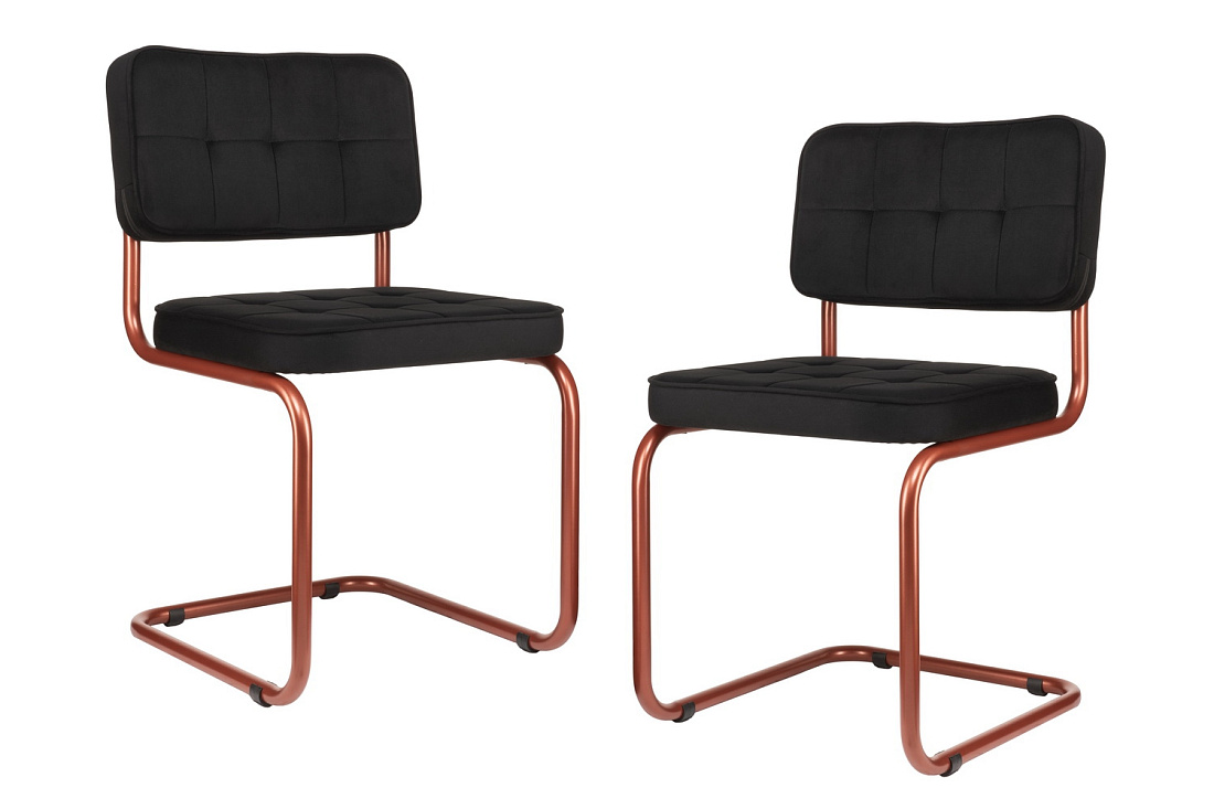 комплект конференц-кресел eco-chair colombo comfort clm-05 чёрный велюр / терракот метал фото