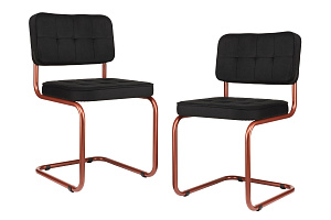 Комплект конференц-кресел ECO-CHAIR COLOMBO Comfort CLM-05 Чёрный велюр / Терракот метал фото