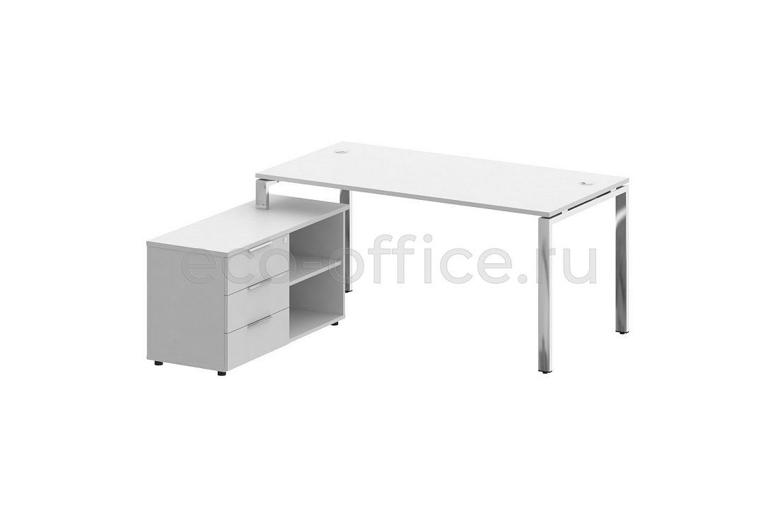 Стол руководителя с опорной тумбой METAL SYSTEM DIRECT БГ.СРТ-4.8 (L) Белый  стоимость