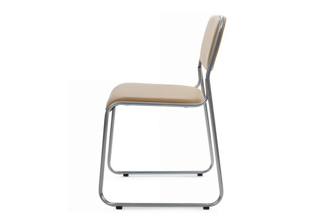 кресло rv chair nix omkl-02 бежевая экокожа / хром металл фото