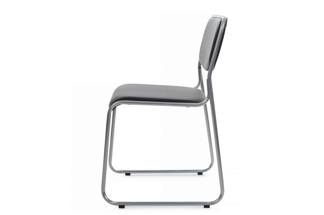 кресло rv chair nix omkl-01 чёрная экокожа / хром металл фото