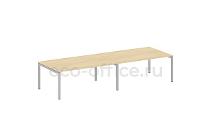 Стол переговорный (2 столешницы) METAL SYSTEM QUATTRO 5x5 50БП.ПРГ-2.5 Акация Лорка / Серый металл фото