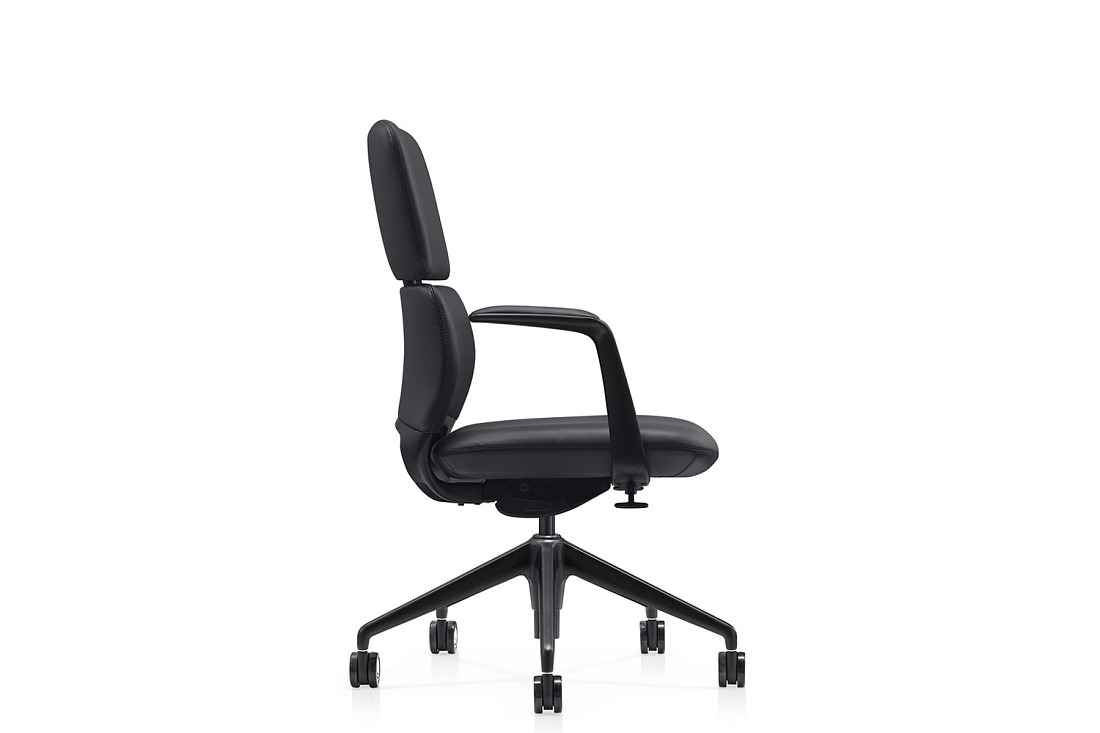 кресло руководителя rv design venetto-m fk013-b12 чёрная кожа фото