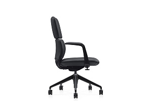 Кресло руководителя RV Design VENETTO-M FK013-B12 Чёрная кожа фото