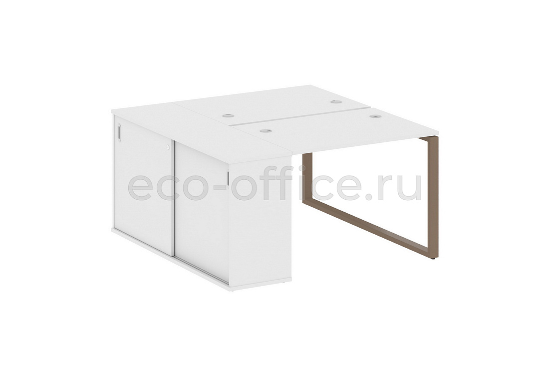 Рабочая станция с опорным шкафом-купе METAL SYSTEM STYLE БО.РС-СШК-1.1 Белый / Мокко металл  стоимость
