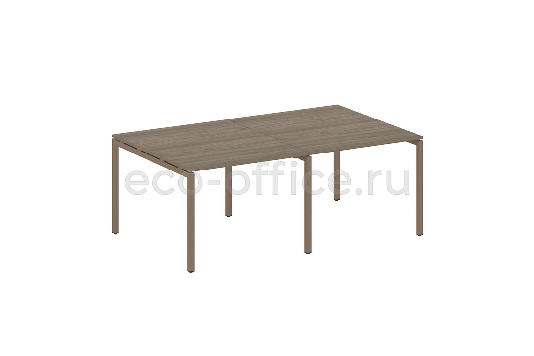 Стол переговорный (2 столешницы) METAL SYSTEM QUATTRO 4x4 40БП.ПРГ-2.1 Вяз Благородный / Мокко металл  стоимость