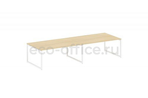 Стол переговорный (2 столешницы) METAL SYSTEM QUATTRO 4X4 40БО.ПРГ-2.5 Акация Лорка / Белый металл фото