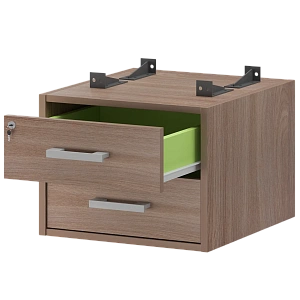 Тумба подвесная для столов на м/каркасе гл.600 мм Protech АМТ2-02Ц.60 Темный шимо фото