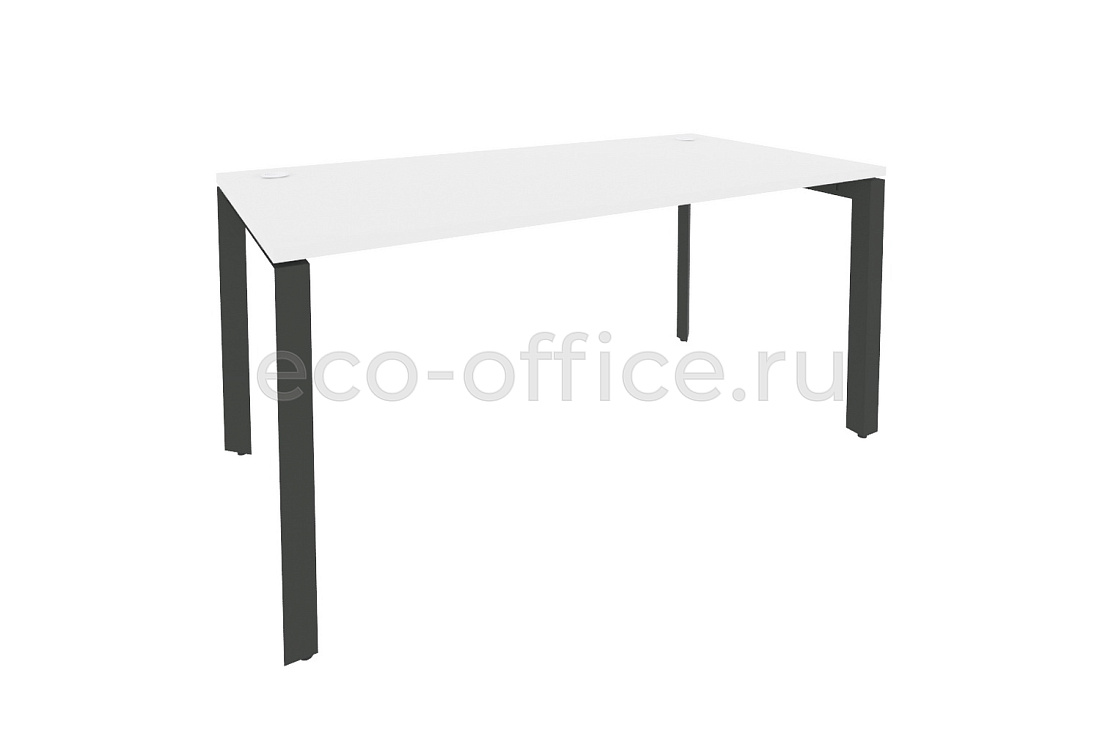 Стол рабочий на П-образном м/к ONIX O.MP-SP-4.8 Белый Бриллиант / Антрацит металл  купить в Москве