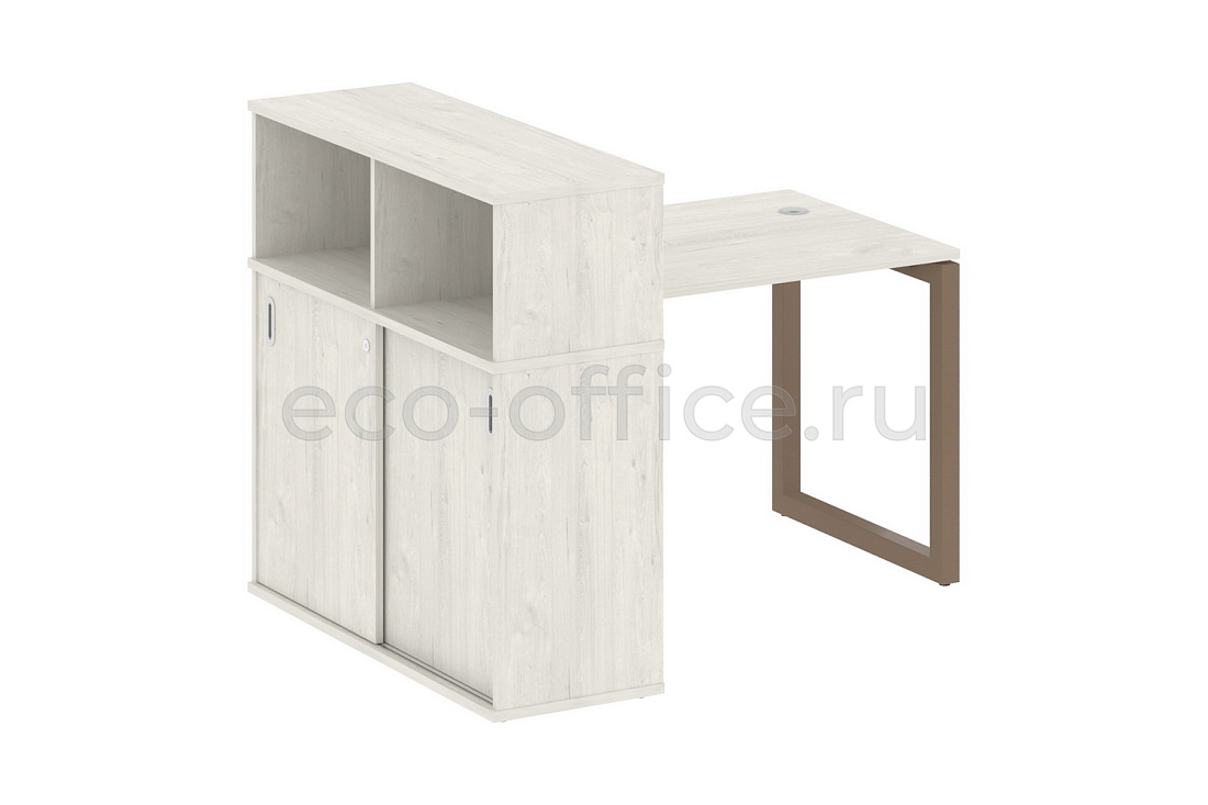 Стол письменный с опорным шкафом-купе METAL SYSTEM QUATTRO 5x5 50БО.РС-СШК-3.1 Дуб Наварра / Мокко металл  стоимость