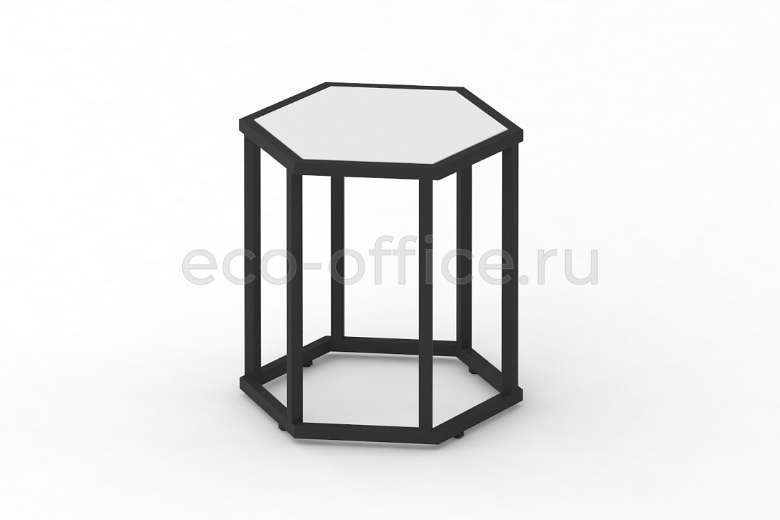 Стол журнальный HEX-450 Белый / Чёрный металл  стоимость