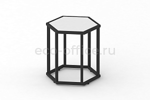 Стол журнальный HEX-450 Белый / Чёрный металл фото