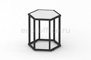 Стол журнальный HEX-450 Белый / Чёрный металл купить в Москве