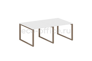 Стол переговорный (2 столешницы) METAL SYSTEM STYLE БО.ПРГ-2.1 Белый / Мокко металл фото