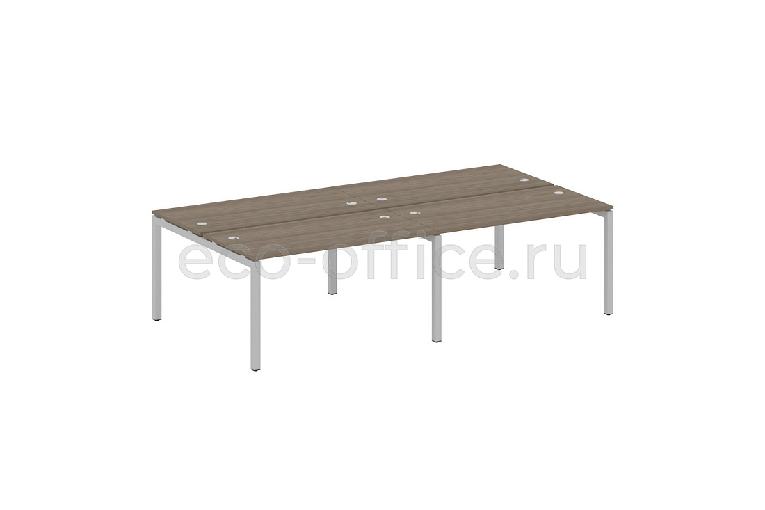 Рабочая станция на 4 рабочих места METAL SYSTEM QUATTRO 5x5 50БП.СМ-4.3 Вяз Благородный / Серый металл  стоимость