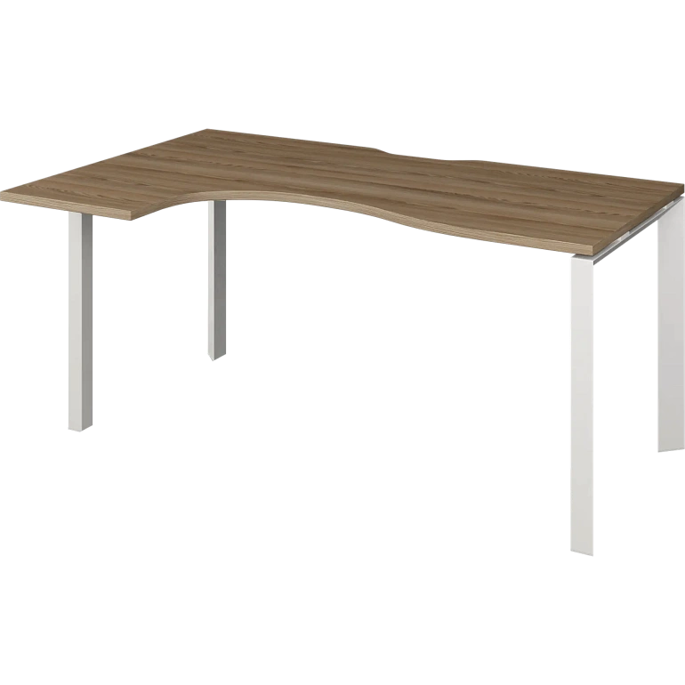 стол эргономичный левый на металлокаркасе protech нтмп.п-040.лв дуб сафари/белый фото