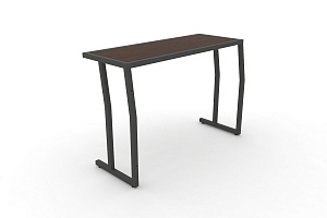 Стол учебный двухместный DESK DK-1100S Венге Цаво / Антрацит металл фото