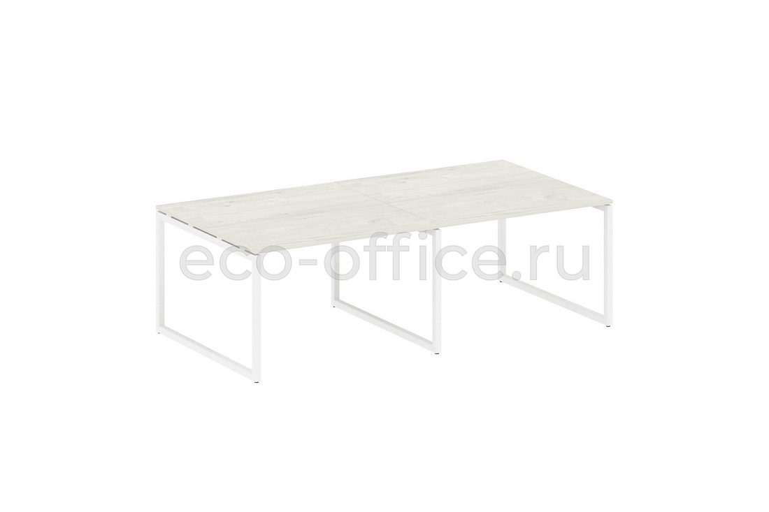 Стол переговорный (2 столешницы) METAL SYSTEM QUATTRO 4x4 40БО.ПРГ-2.2 Дуб Наварра / Белый металл  стоимость