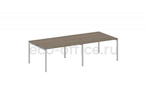 Стол переговорный (2 столешницы) METAL SYSTEM QUATTRO 4x4 40БП.ПРГ-2.3 Вяз Благородный / Серый металл фото