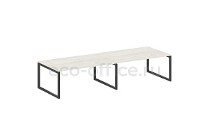 Стол переговорный (2 столешницы) METAL SYSTEM QUATTRO 5x5 50БО.ПРГ-2.5 Дуб Наварра / Антрацит металл фото