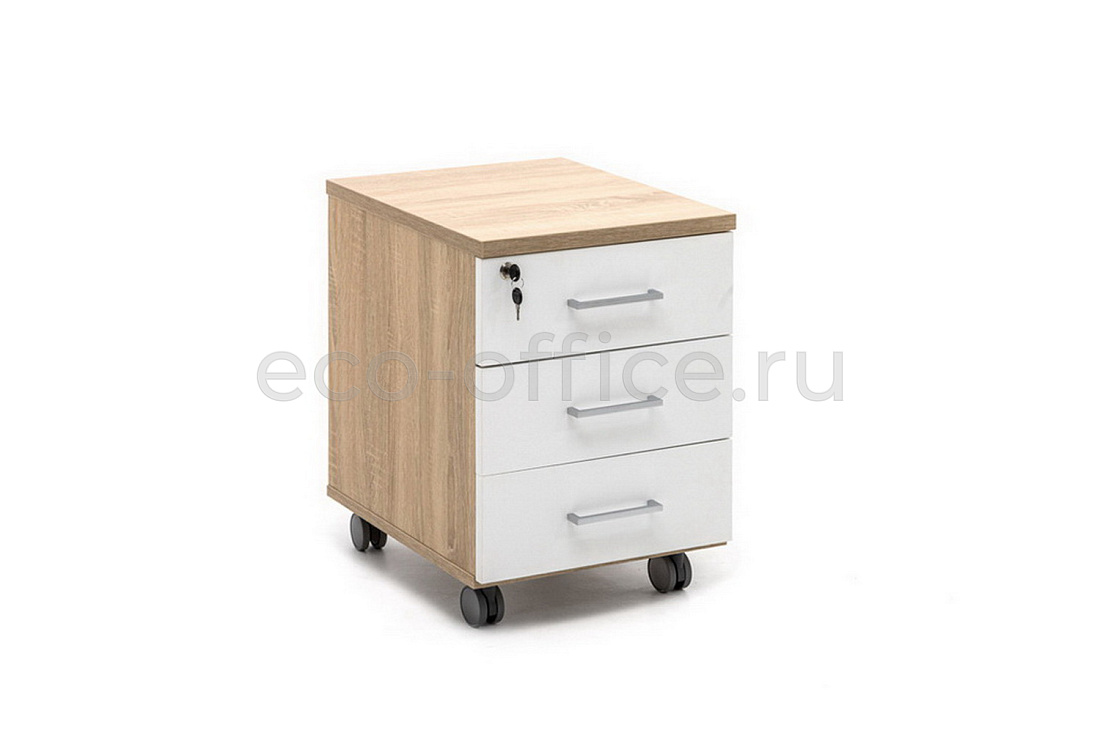 Тумба подкатная TOUR Standart 80T001 DLDFDLDFW3W3 alum Дуб Калифорнийский / Белый  стоимость