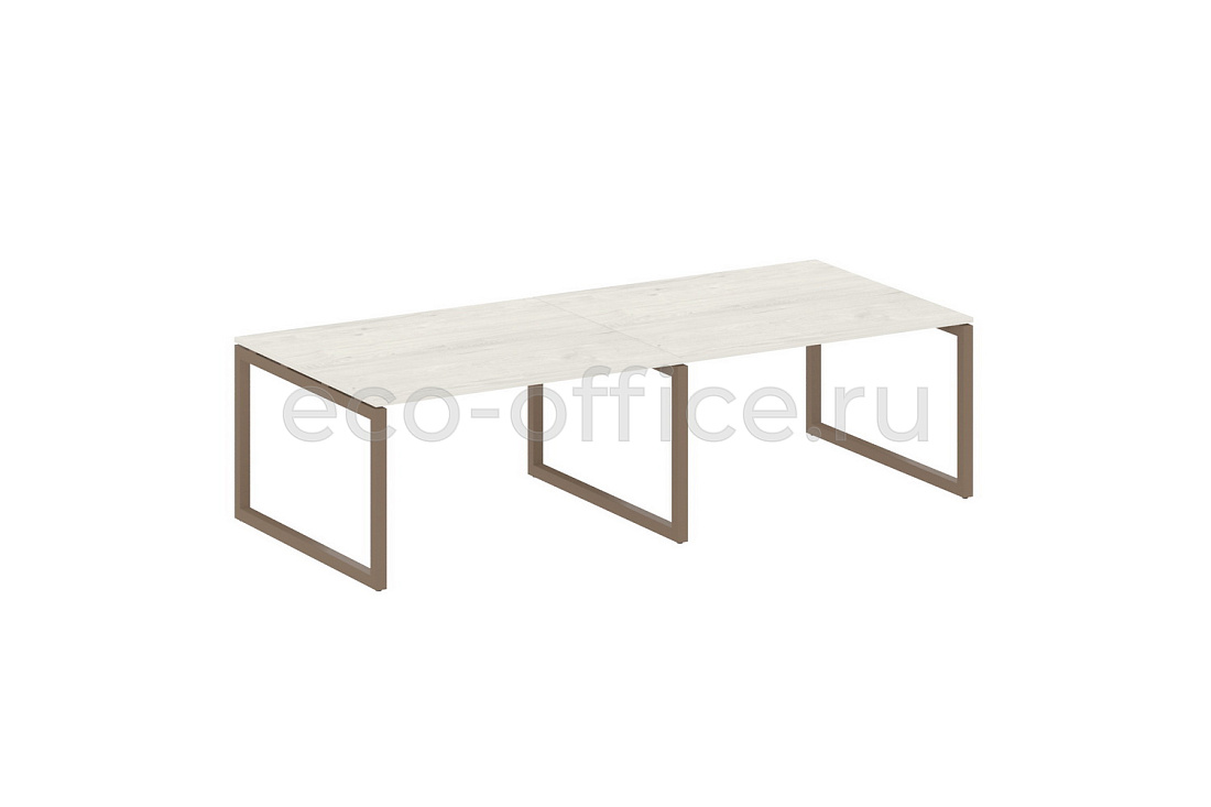 Стол переговорный (2 столешницы) METAL SYSTEM QUATTRO 5x5 50БО.ПРГ-2.3 Дуб Наварра / Мокко металл  стоимость