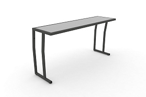 Стол учебный трёхместный DESK DK-1500S Серый / Антрацит металл фото