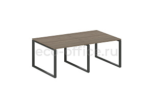 Стол переговорный (2 столешницы) METAL SYSTEM STYLE БО.ПРГ-2.1 Вяз Благородный / Антрацит металл фото