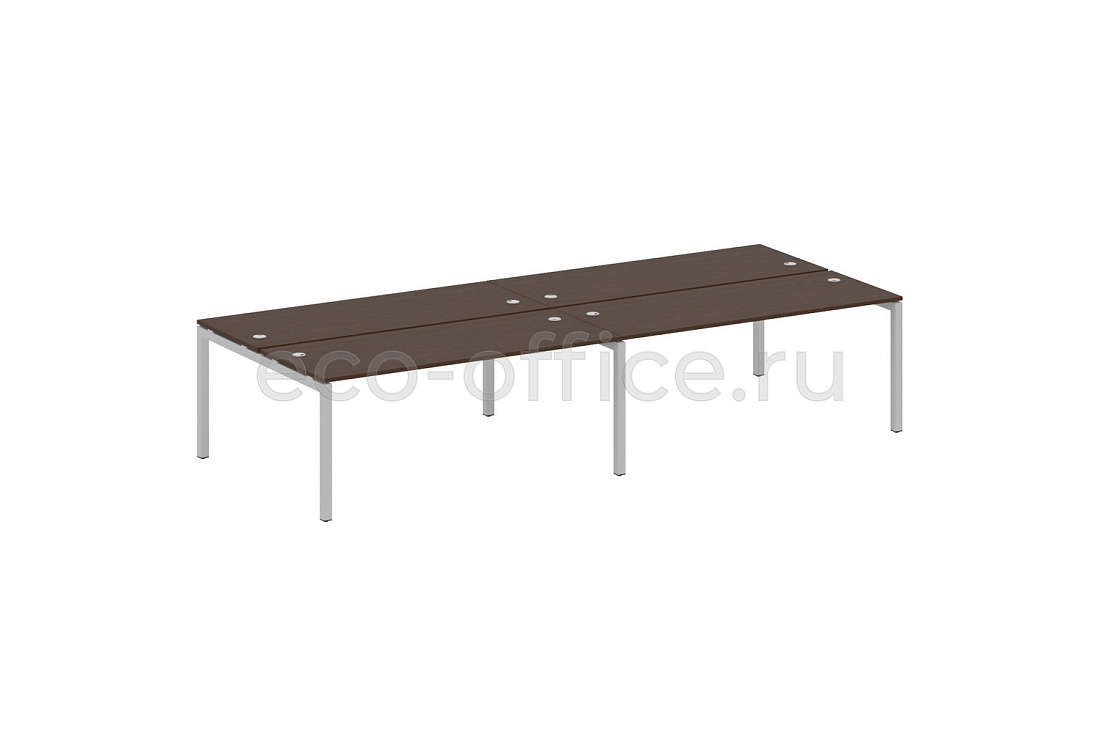 Рабочая станция на 4 рабочих места METAL SYSTEM QUATTRO 5x5 50БП.СМ-4.5 Венге Цаво / Серый металл  стоимость