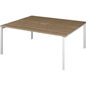 Бенч двойной на 2 рабочих места на металлокаркасе Protech НТМП.П.Б2-180 Дуб сафари/Белый фото