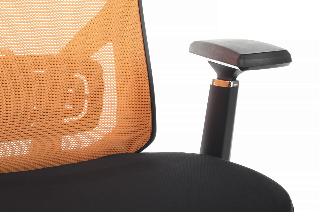 кресло rv chair step a2320 оранжевая сетка / чёрная ткань фото