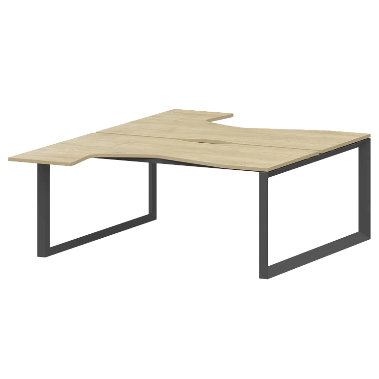 бенч эргономичный на 2 рабочих места на металлокаркасе protech нтмп.о.б2-060 баттл рок/антрацит фото