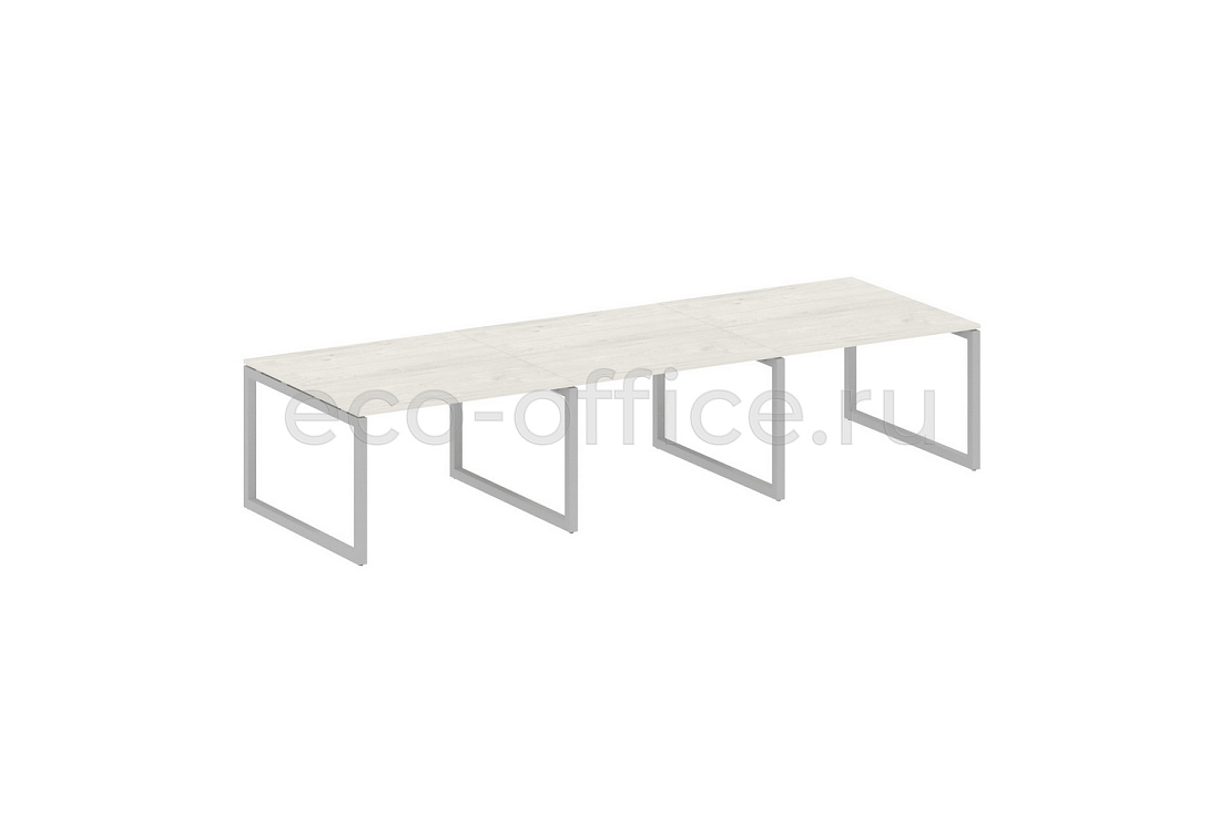 Стол переговорный (3 столешницы) METAL SYSTEM QUATTRO 5x5 50БО.ПРГ-3.2 Дуб Наварра / Серый металл  стоимость