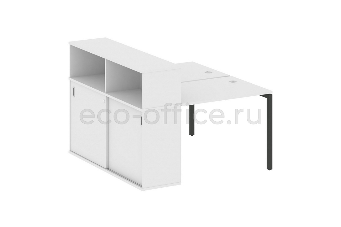 Рабочая станция с опорным шкафом-купе METAL SYSTEM QUATTRO 4x4 40БП.РС-СШК-2.1 Белый / Антрацит металл  стоимость
