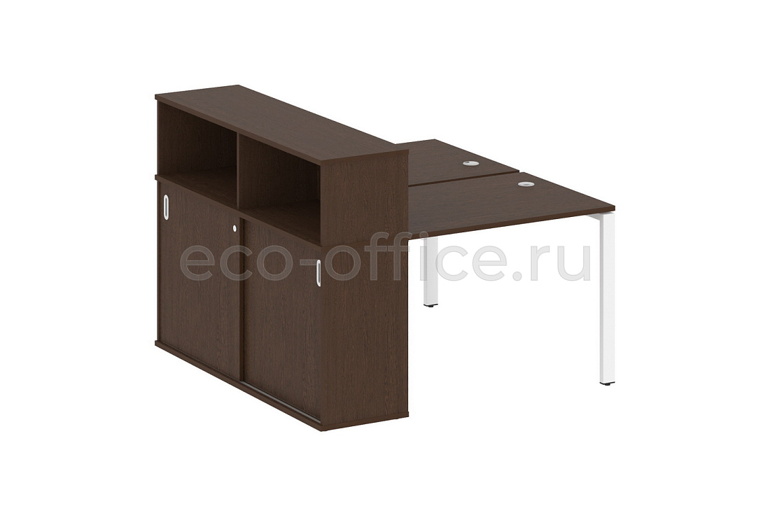 Рабочая станция с опорным шкафом-купе METAL SYSTEM STYLE БП.РС-СШК-2.1 Венге Цаво / Белый металл  стоимость