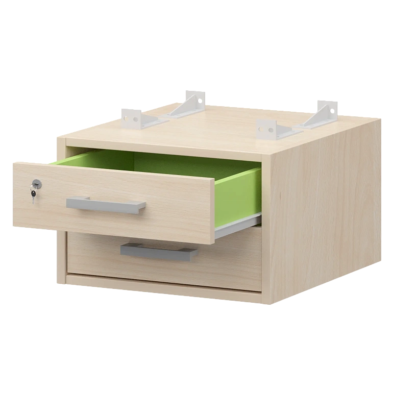 тумба подвесная для столов на м/каркасе гл.600 мм protech амт2-02м.60 бук/белый фото