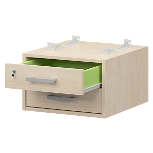 Тумба подвесная для столов на м/каркасе гл.600 мм Protech АМТ2-02М.60 Бук/Белый фото